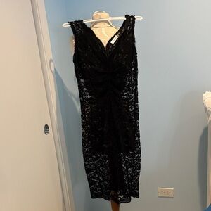 Calvin Klein Ruched Black Lace dress